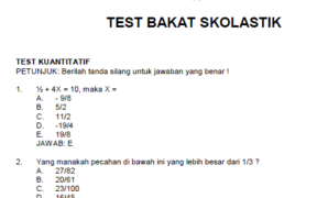 Soal CPNS Test bakat skolastik