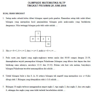 Soal Olimpiade Matematika Smp Soalujian 