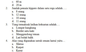 Soal Penjaskes SMP