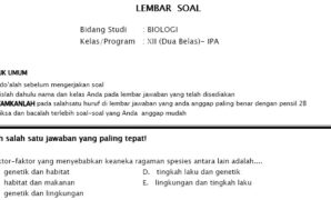 Soal Tryout UN SMA IPA