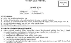 Soal Tryout UN SMA IPS