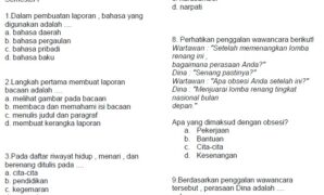 soal latihan ujian kelas 6 semester 1 bahasa indonesia