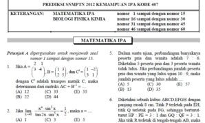 Soal Prediksi SNMPTN 2012 Kemampuan IPA