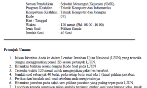 Soal Tryout Ujian Nasional TKJ SMK