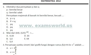 Prediksi Ujian Nasional Matematika SMA 2012