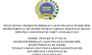 Info Lowongan CPNE Kemenlu 2012