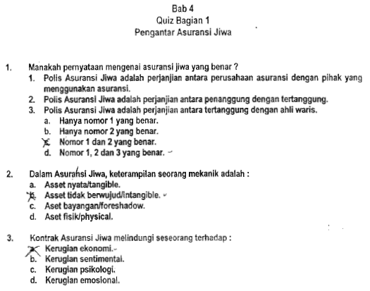 Kumpulan Soal Ujian AAJI Asosiasi Asuransi Jiwa Indonesia 