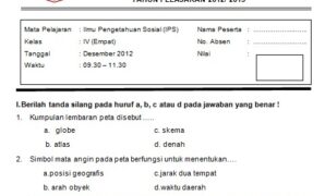 Soal Ujian Semester IPS kelas 4