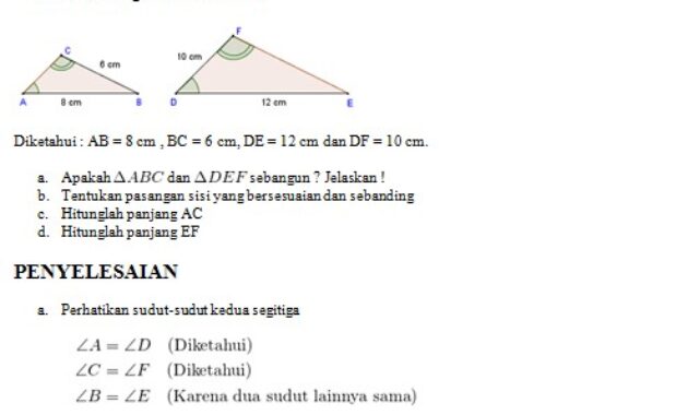 Soal Kesebangunan Dan Penyelesaiannya Soalujian Net