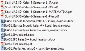 Kumpulan Soal UAS SD Kelas 6 Semester 1