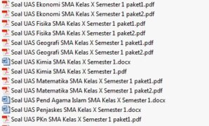 Kumpulan Soal UAS SMA/MA Kelas 10 Semester 1